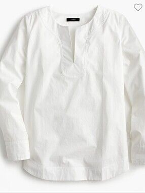 J Crew White Tunic in cotton poplin Long Sleeves size XS